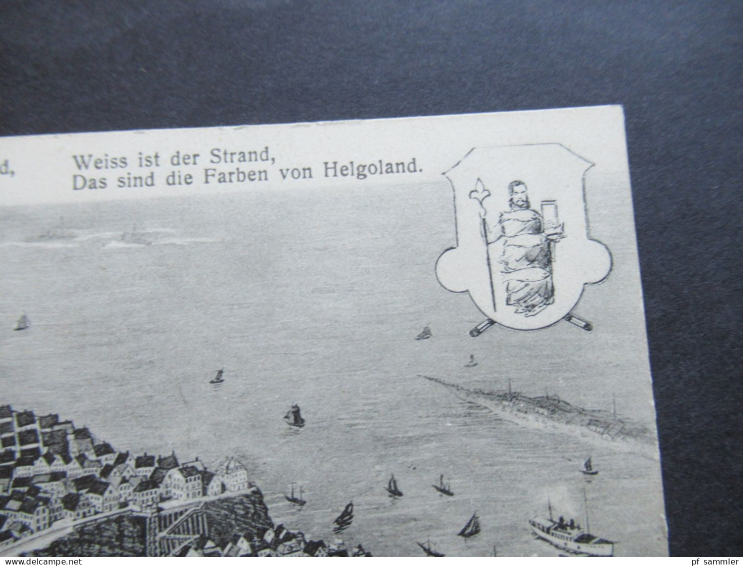 AK 1911 Helgoland Panorama / Grün Ist Das Land Verlag M. Glückstadt & Münden, Hamburg Gitterstempel Helgoland - Helgoland