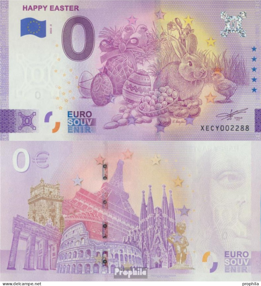 Alle Welt Souvenirschein Happy Easter Bankfrisch 2022 0 Euro Happy Easter - Lots & Kiloware - Banknotes