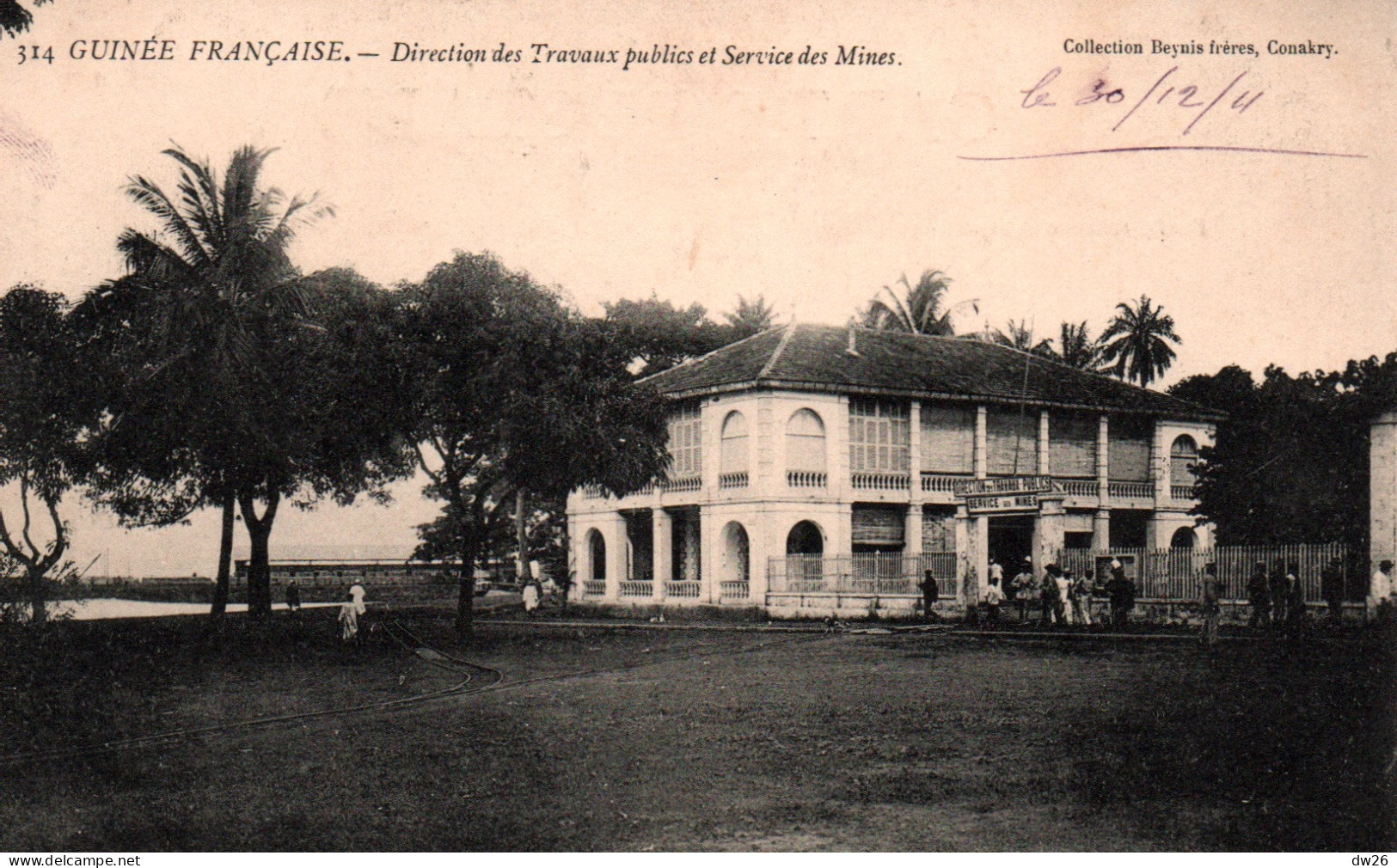 A.O.F. Guinée Française, Conakry: Direction Des Travaux Publics Et Services Des Mines - Collection Beynis - Carte N° 314 - Guinea Francese