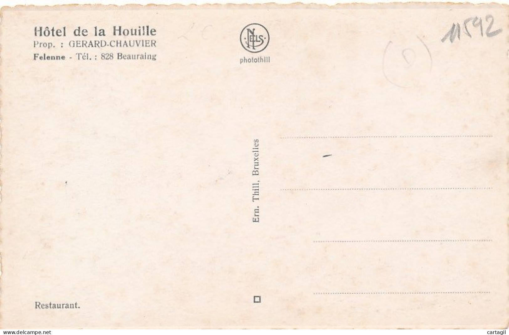 CPA-11592--Belgique -Felenne (Beauraing) -Salle à Manger Hotel De La Houille-Envoi Gratuit - Beauraing