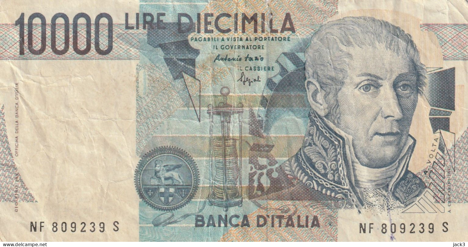 BANCONOTA - REPUBBLICA £10.000 - 10.000 Lire