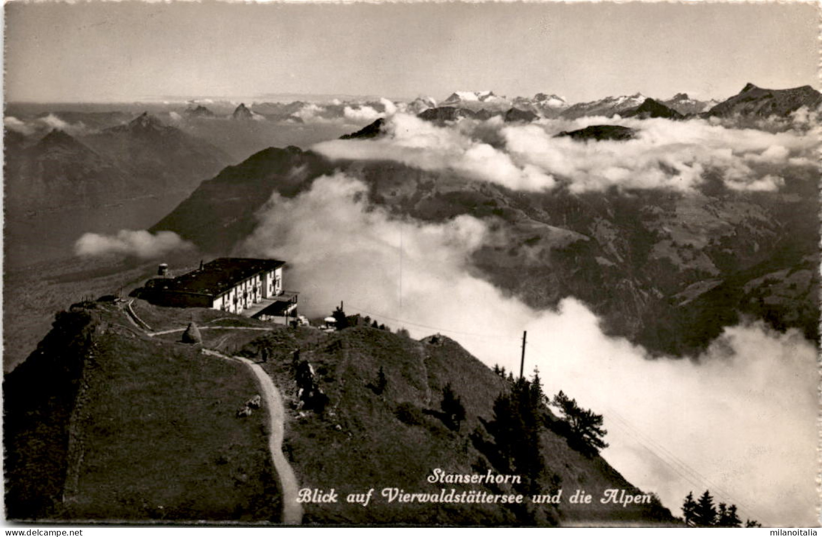 Stanserhorn - Blick Auf Vierwaldstättersee Und Die Alpen (3706) * Stempel 30. Juni 1949 - Stans