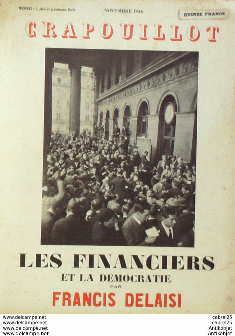 Le Crapouillot FINANCES Et DEMOCRATIE FRANCIS DELAISI 1936  Nov - Humour