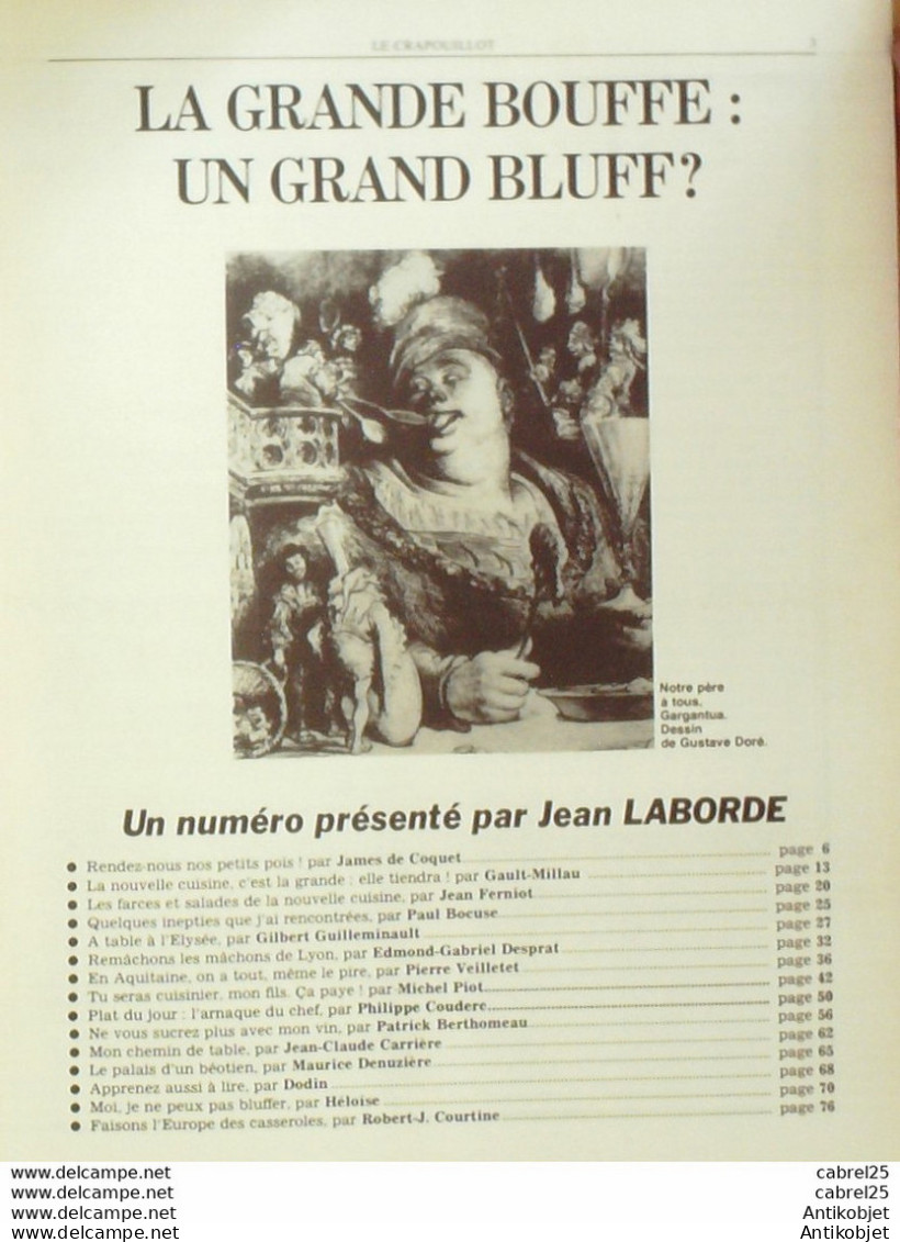 Le Crapouillot N°56 La GRANDE BOUFFE Jean Ferniot, Bocuse Pompidou - Humour