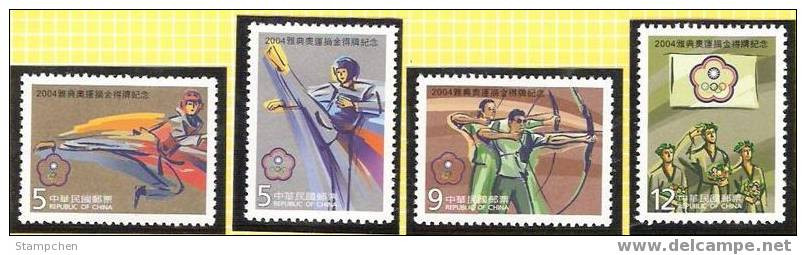 Taiwan 2004 Athens Olympic Games Stamps Taekwondo Archery Sport Taek Wondo - Unused Stamps