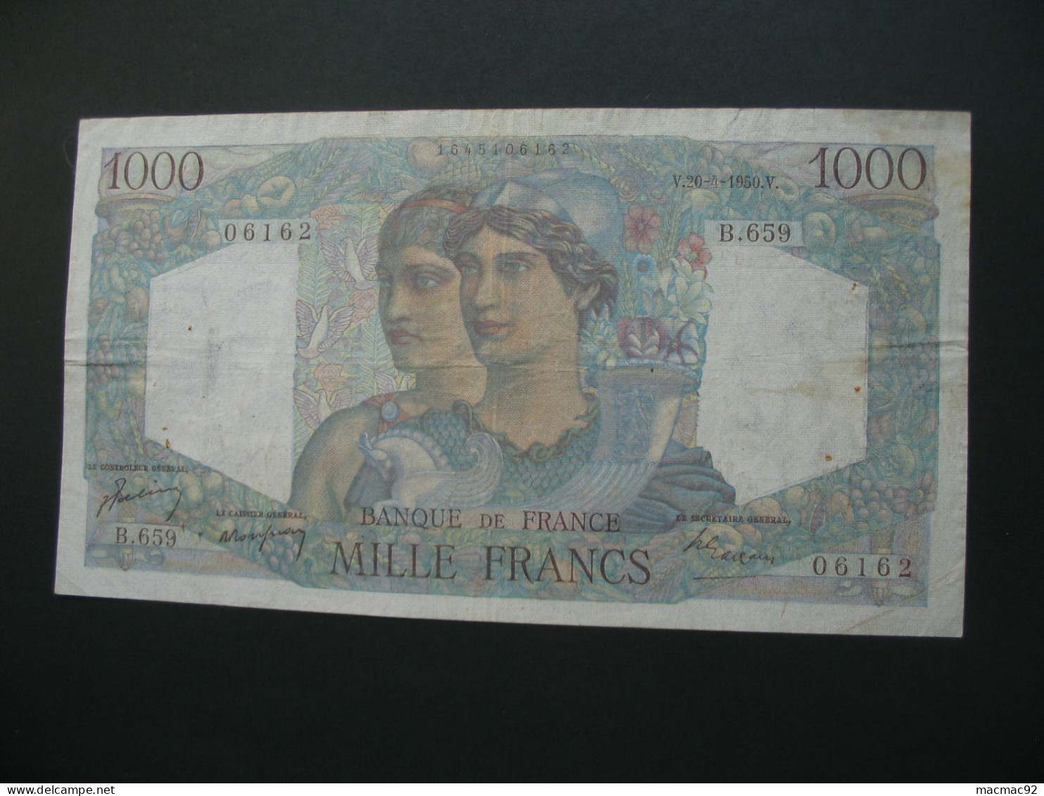 1000 Francs - Mille Francs 1945 Minerve Et Hercule 20-4-1950   **** EN ACHAT IMMEDIAT **** - 1 000 F 1945-1950 ''Minerve Et Hercule''
