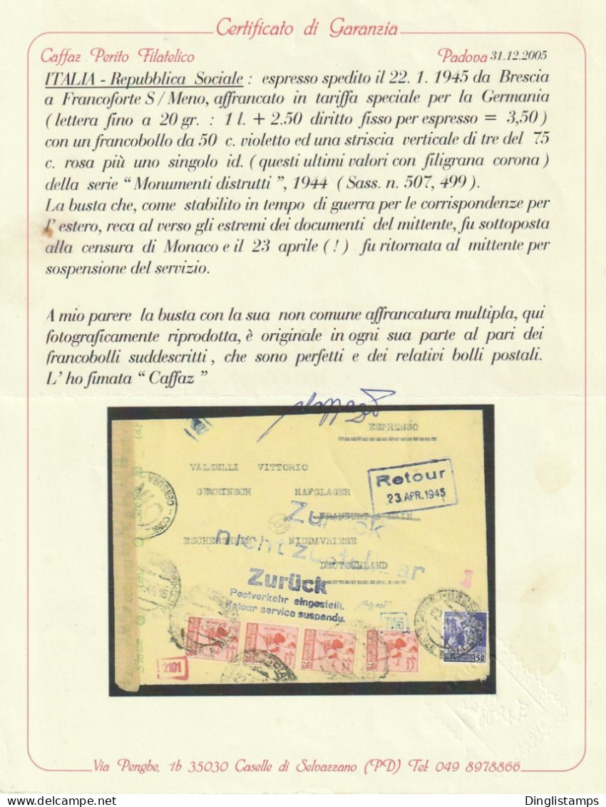 ITALY 1945 - Express Letter Censored Mail - Express Mail