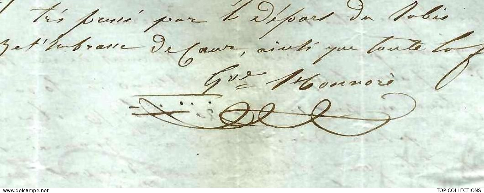 1841 « OUTREMER MARSEILLE  1841 Gênes  Genova Gust. Honnoré  Sign. Maçonnique => Son Père Louis Honnoré  NEGOCE COMMERCE - Entry Postmarks