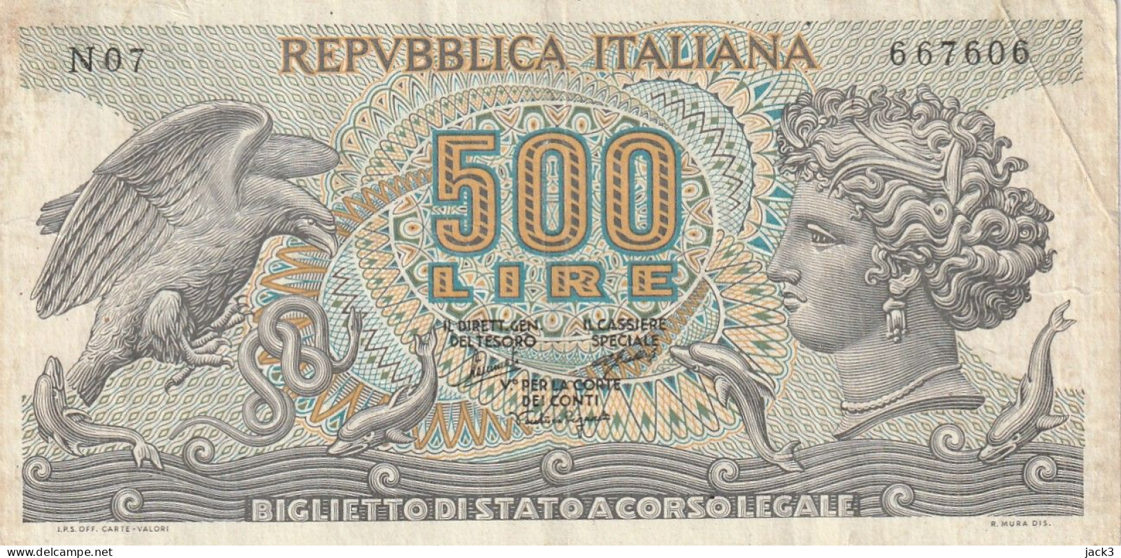 BANCONOTA 500 LIRE ARETUSA - 1000 Lire