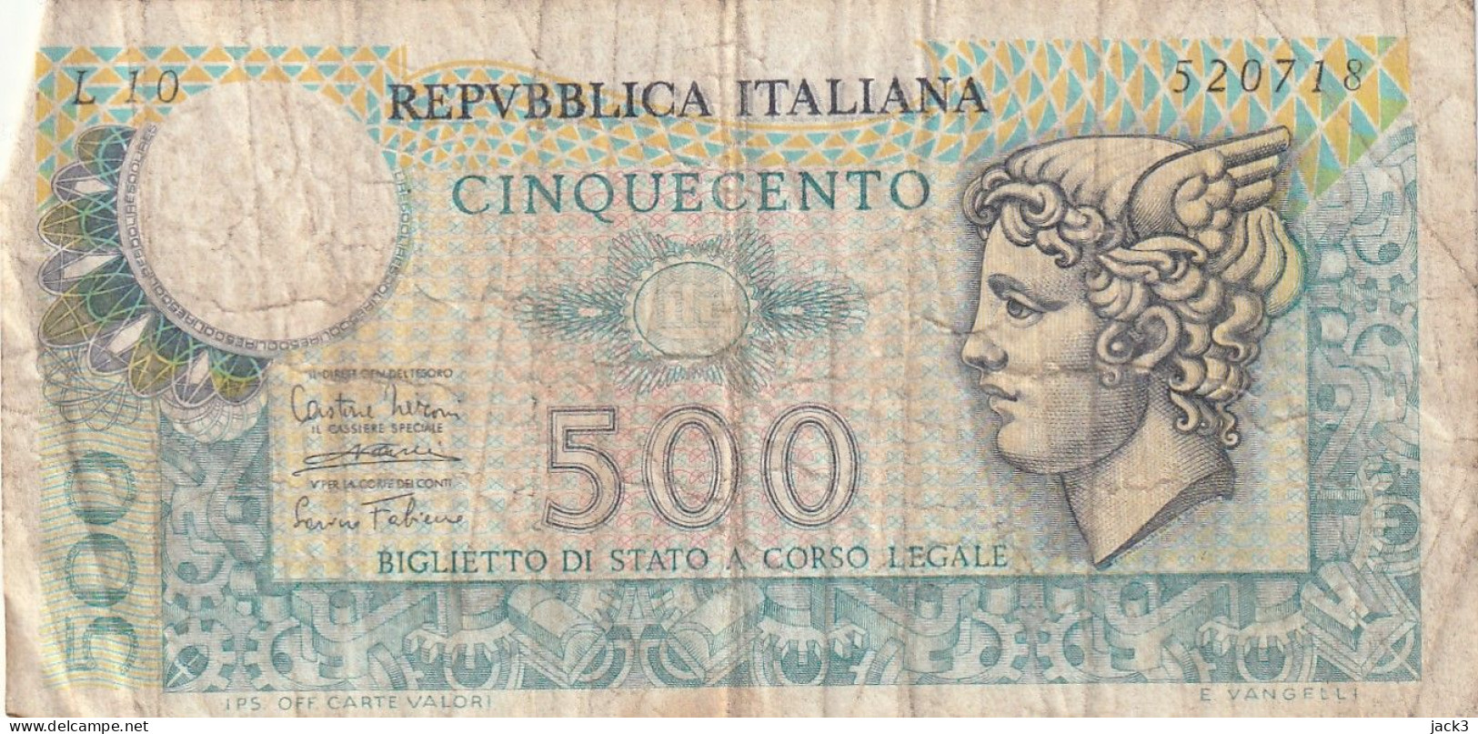 Italia Banconota  500 Lire Mercurio - 500 Lire