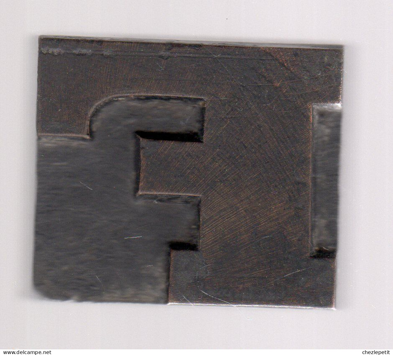 CARACTERE D'IMPRIMERIE BOIS Typographie Vintage Wooden Printer Block Lettre F - Other & Unclassified