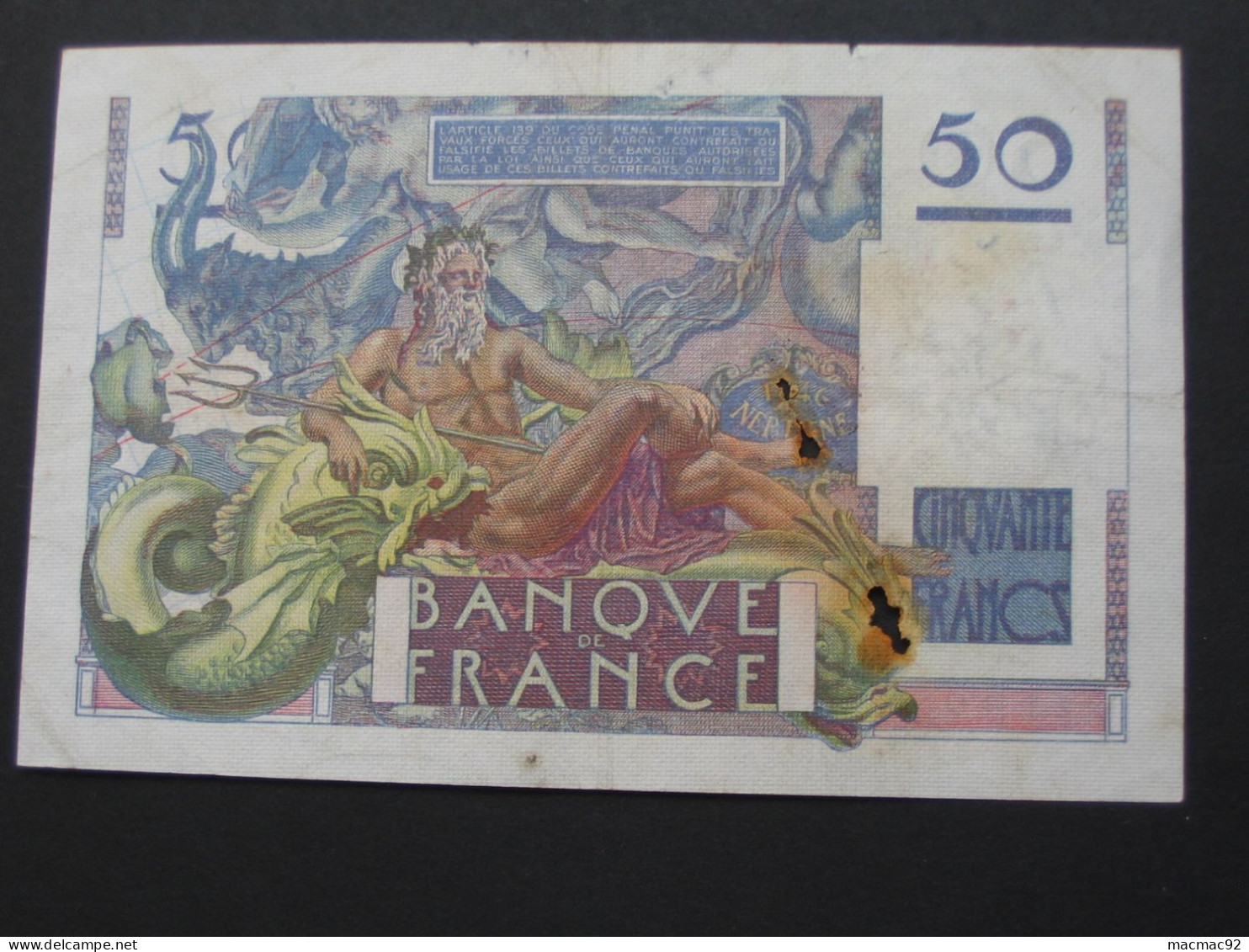 50 Cinquante Francs LE VERRIER - 28-3-1946   **** EN ACHAT IMMEDIAT **** - 50 F 1946-1951 ''Le Verrier''