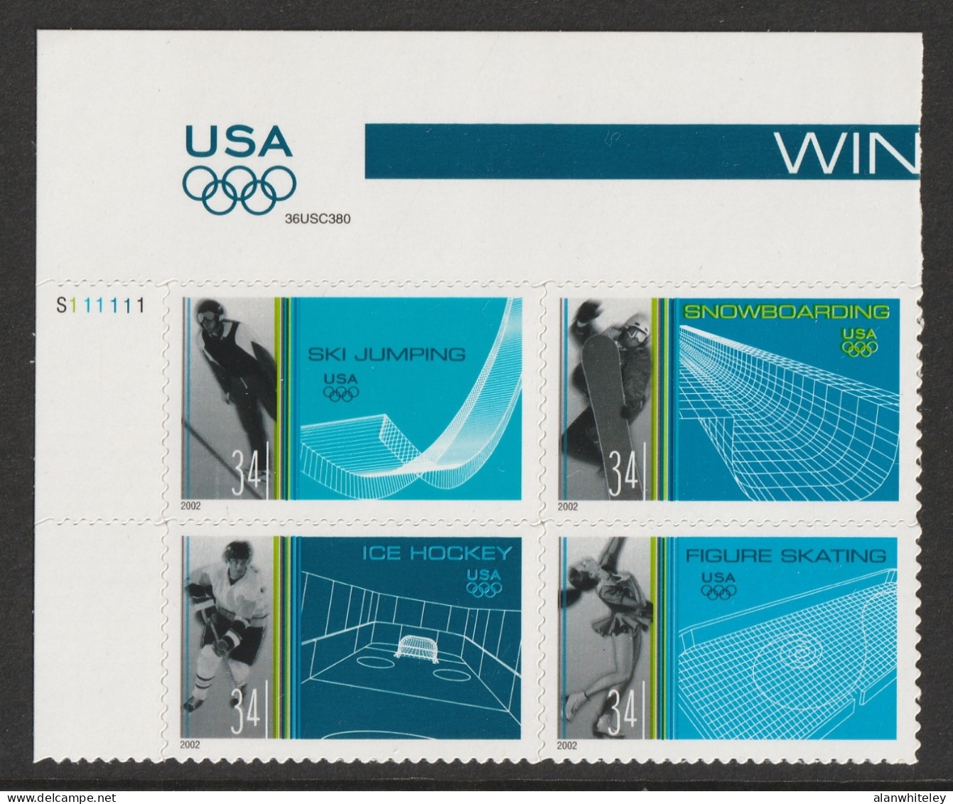 UNITED STATES 2002 Winter Olympics / Salt Lake City S/ADH: Block Of 4 Stamps UM/MNH - Winter 2002: Salt Lake City - Paralympic