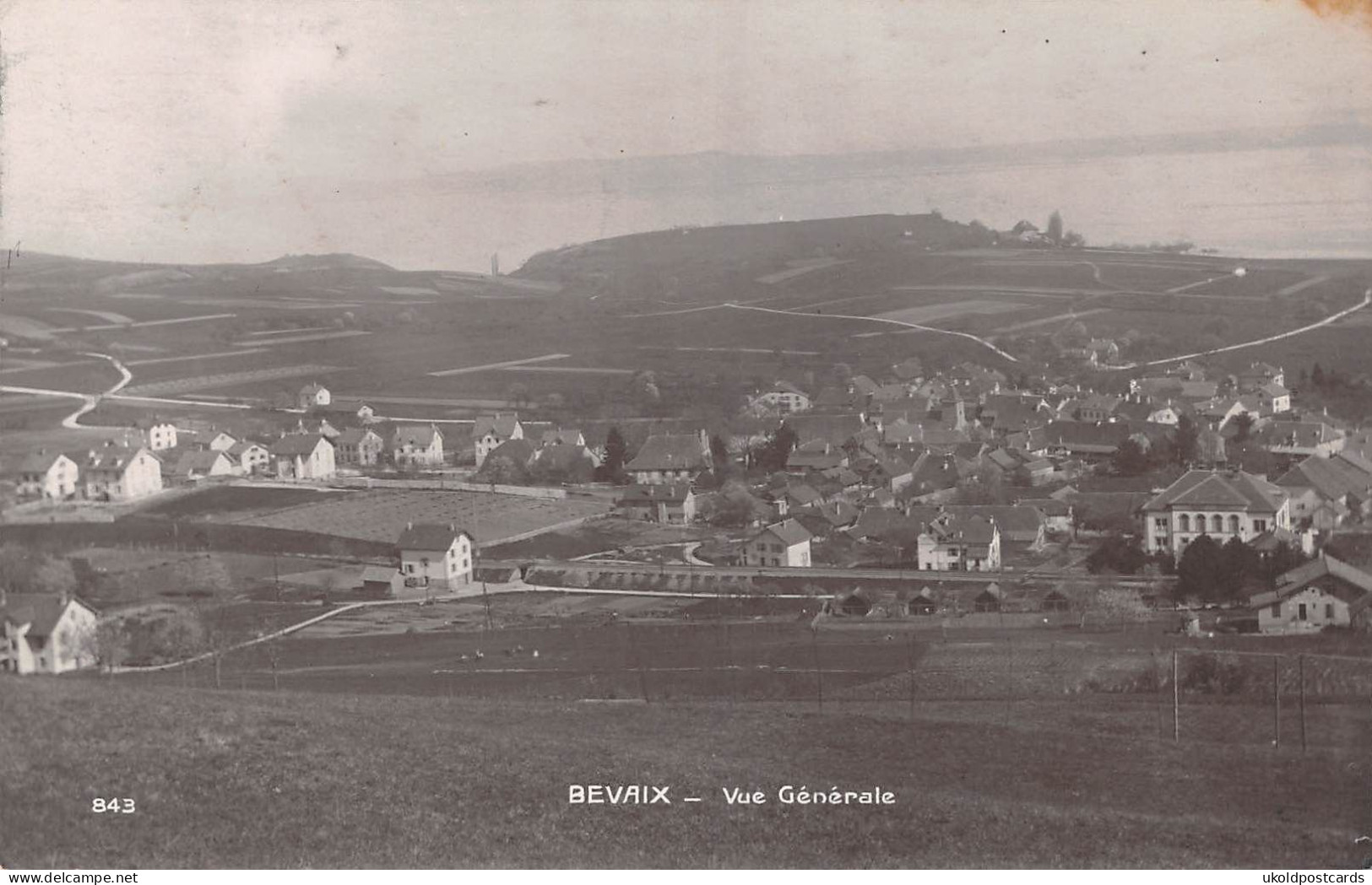 CPA  Suisse,  BEVAIX, Vue Generale, Carte Photo 1913 - Bevaix