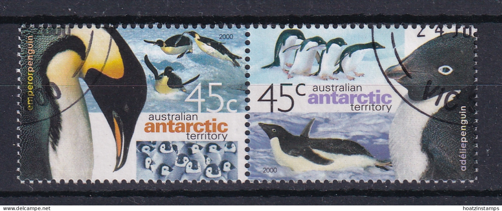 AAT (Australia): 2000   Penguins  SG130a   45c  Used Pair - Oblitérés