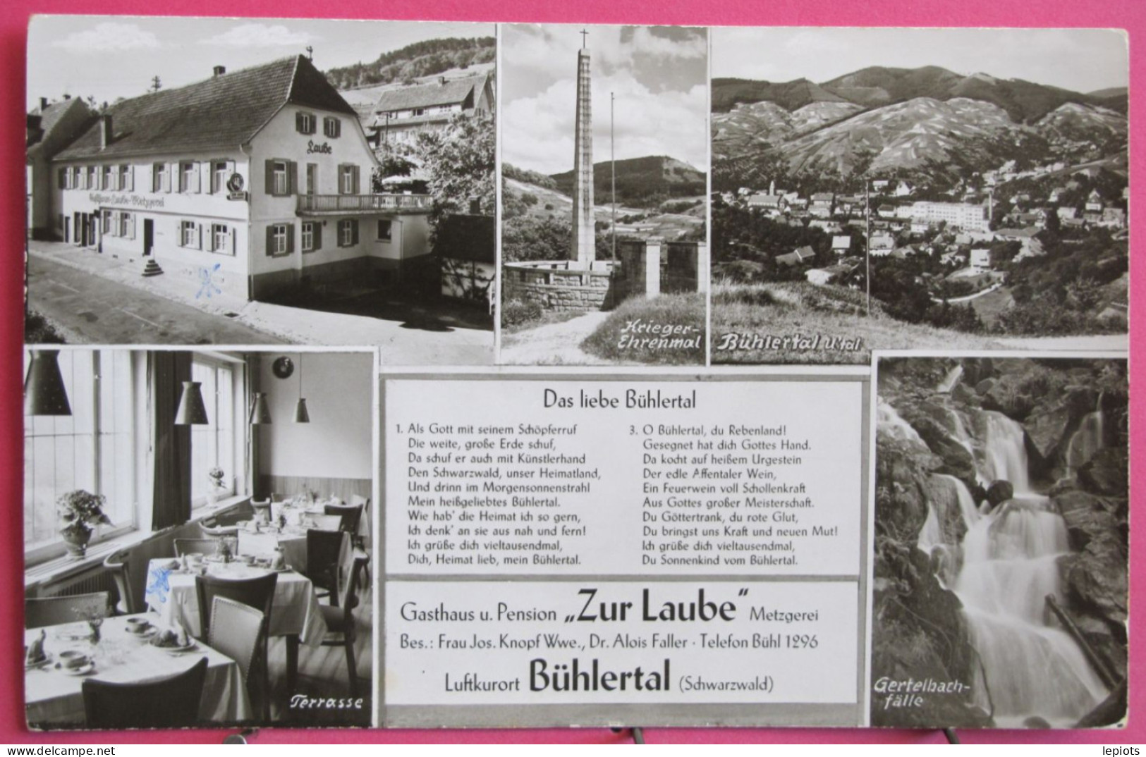 Allemagne - Luftkurort Bühlertal - Pension Zur Laube - 1958 - Buehlertal