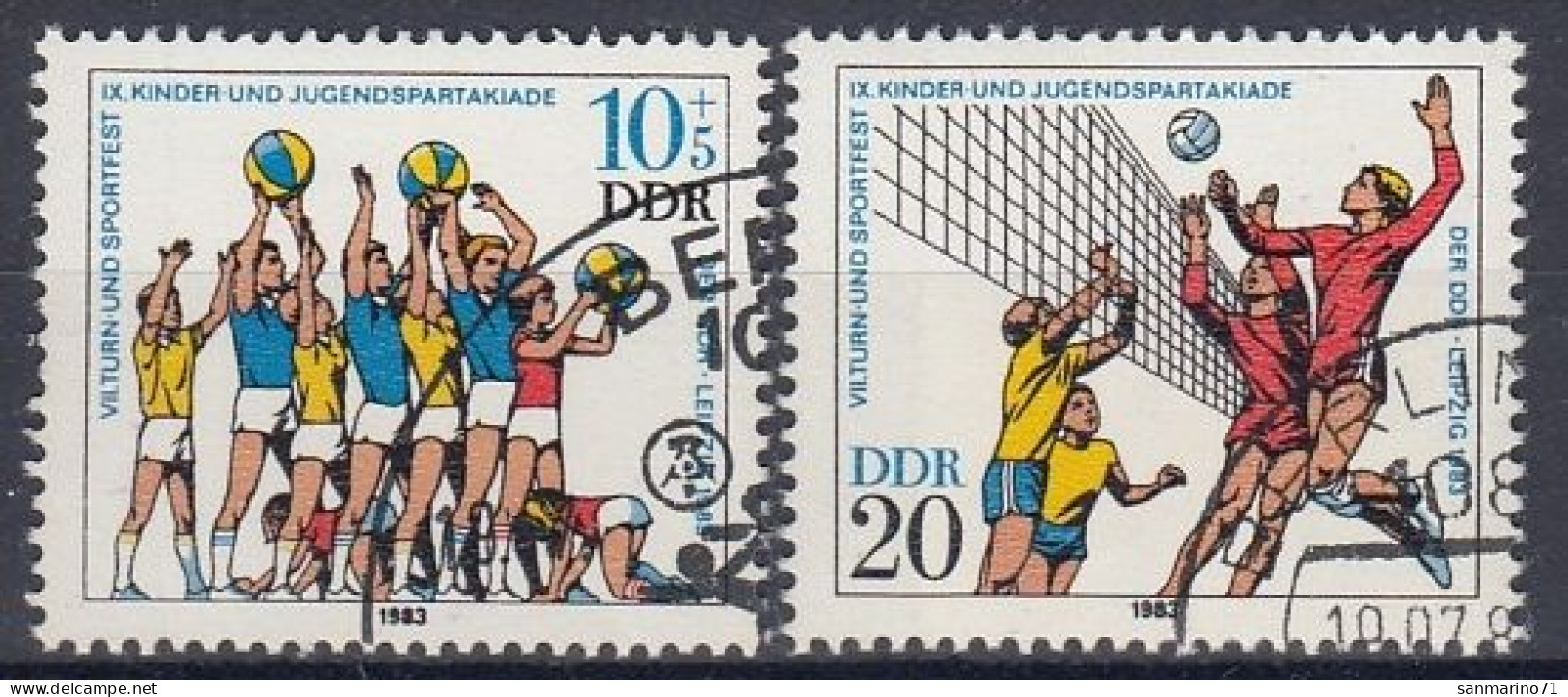 GERMANY DDR 2814-2815,used,falc Hinged - Volleybal