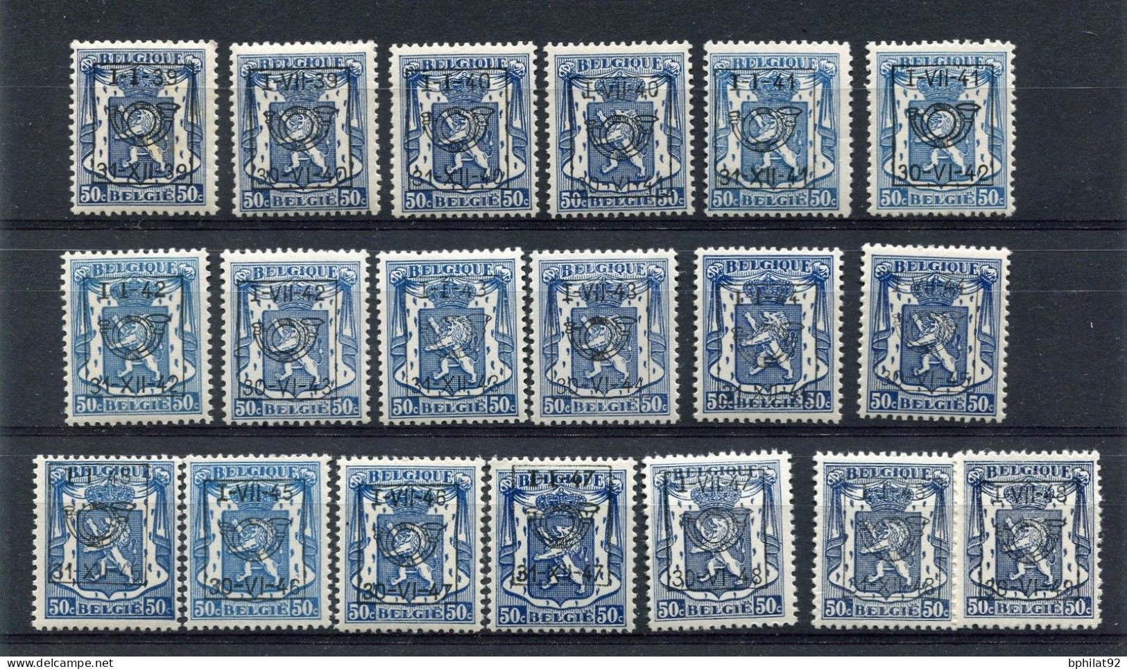 !!!  LOT DE PREOBLITERES BELGES, EMISSIONS DE 1939 A 1948 NEUFS ** COTE SUPERIEURE A 320 € - Typo Precancels 1936-51 (Small Seal Of The State)