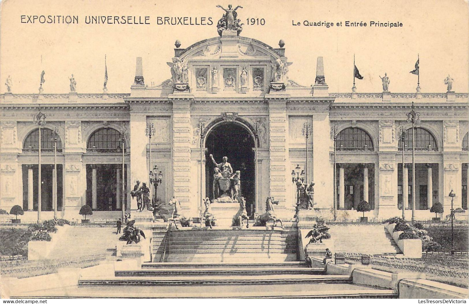 BELGIQUE - Bruxelles - Exposition Universelle Bruxelles 1910 - Le Quadrige Et Entrée Principale - Carte Postale Ancienne - Expositions Universelles