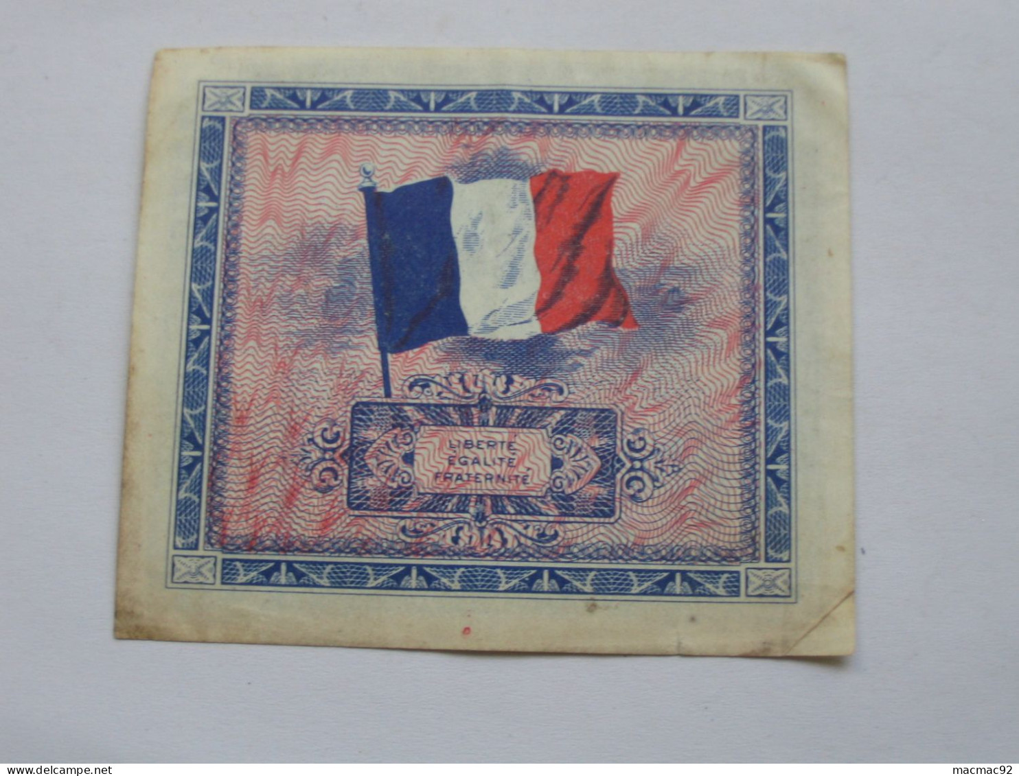 ASSEZ RARE Billet De Débarquement - 2 Francs DRAPEAU FRANCE 1944 - Sans Série   **** EN ACHAT IMMEDIAT **** - 1944 Flag/France