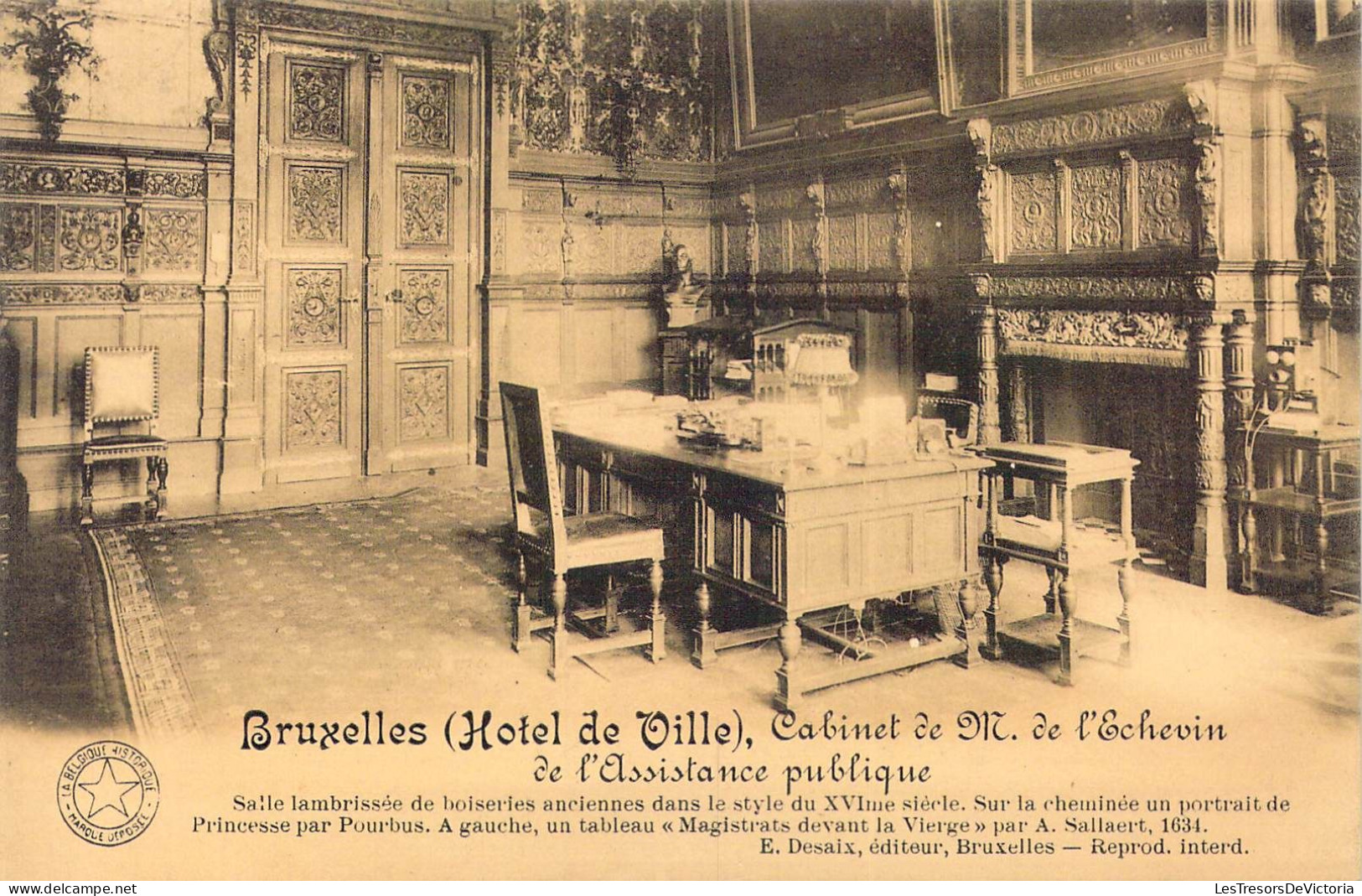 BELGIQUE - Bruxelles - Hôtel De Ville - Cabinet De M. De L'Echevin De L'Assistance Publique - Carte Postale Ancienne - Monumenti, Edifici