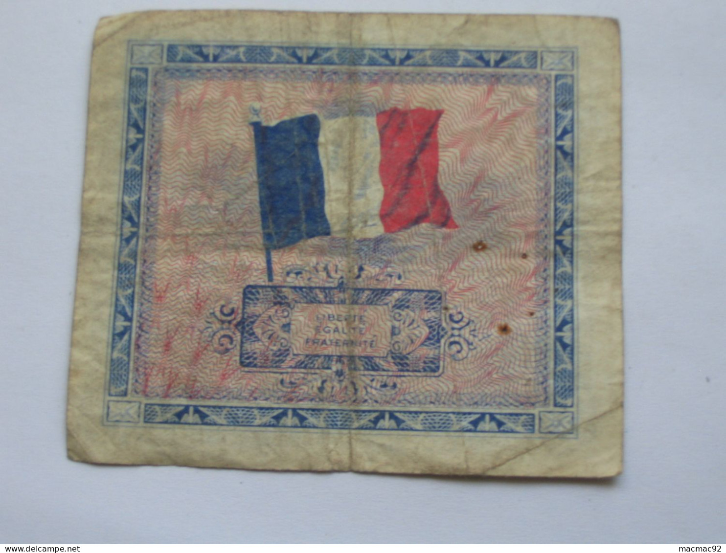 ASSEZ RARE Billet De Débarquement - 5 Francs DRAPEAU FRANCE 1944 - Sans Série   **** EN ACHAT IMMEDIAT **** - 1944 Vlag/Frankrijk