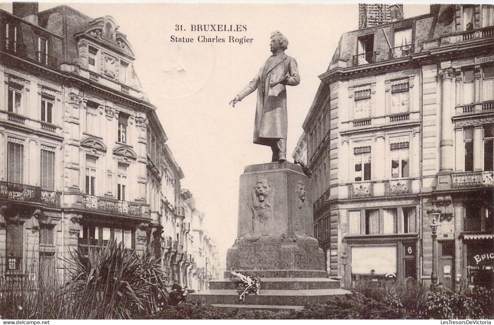 BELGIQUE - Bruxelles - Statue Charles Rogier - Carte Postale Ancienne - Monumenti, Edifici