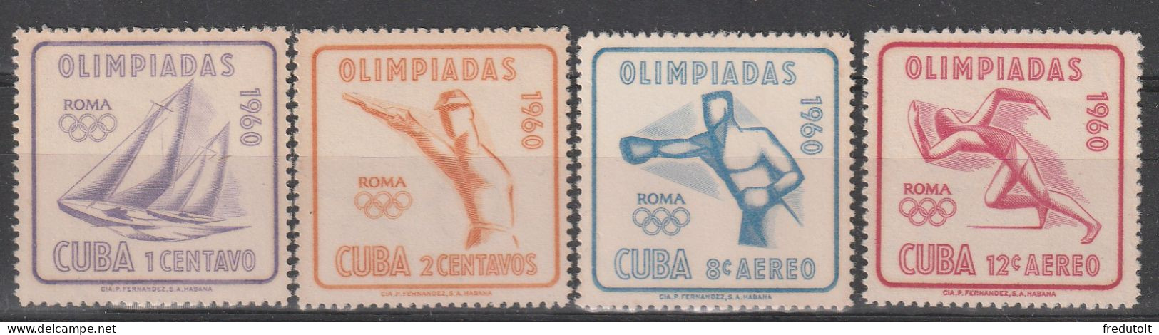 CUBA - N°532/3+PA N°212/3 ** (1960) Jeux Olympiques De Rome - Neufs