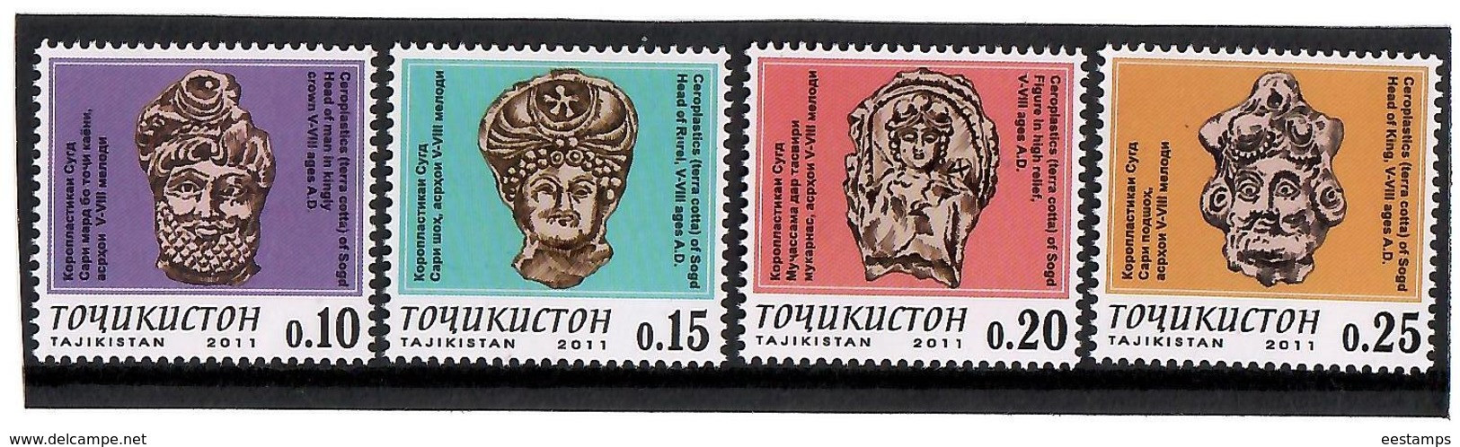 Tajikistan.2011 Defin. Ceroplastics. 4v: 0.10, 0.15, 0.20, 0.25  Michel # 585-88 - Tayikistán