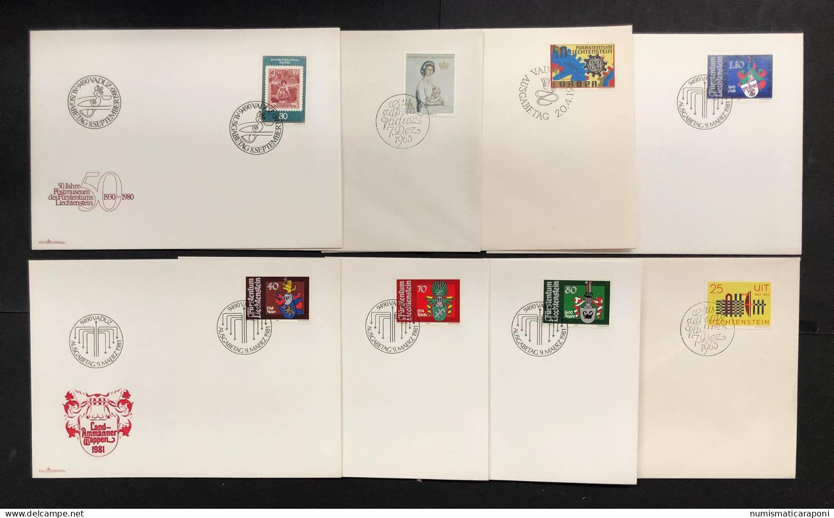 Liechtenstein 1965 1981 14 Buste - Covers & Documents
