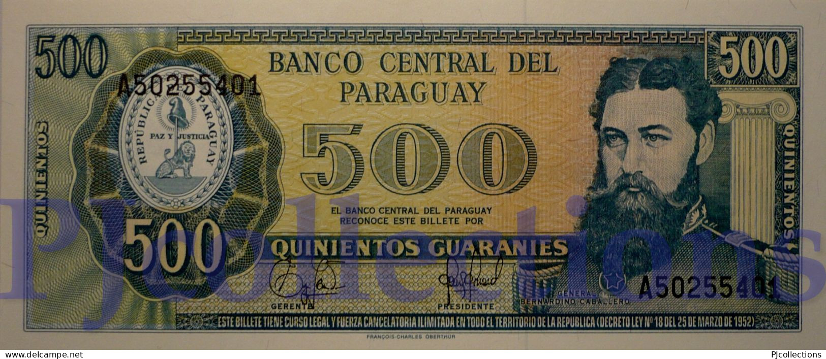 PARAGUAY 500 GUARANIES 1952 PICK 212 UNC - Paraguay