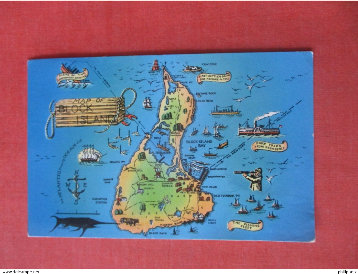 Map  Block Island.  - Rhode Island      Ref 6117 - Andere & Zonder Classificatie