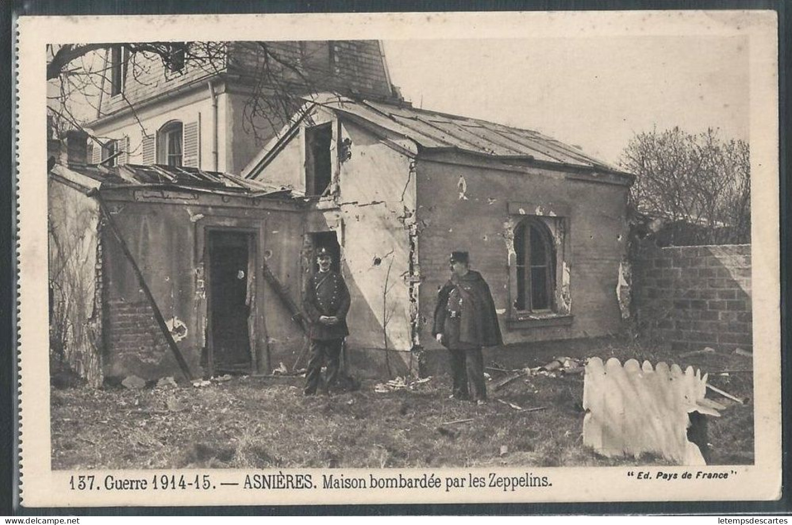 CPA 27 - Asnières, Maison Bombardée Par Les Zeppelins - Arnières