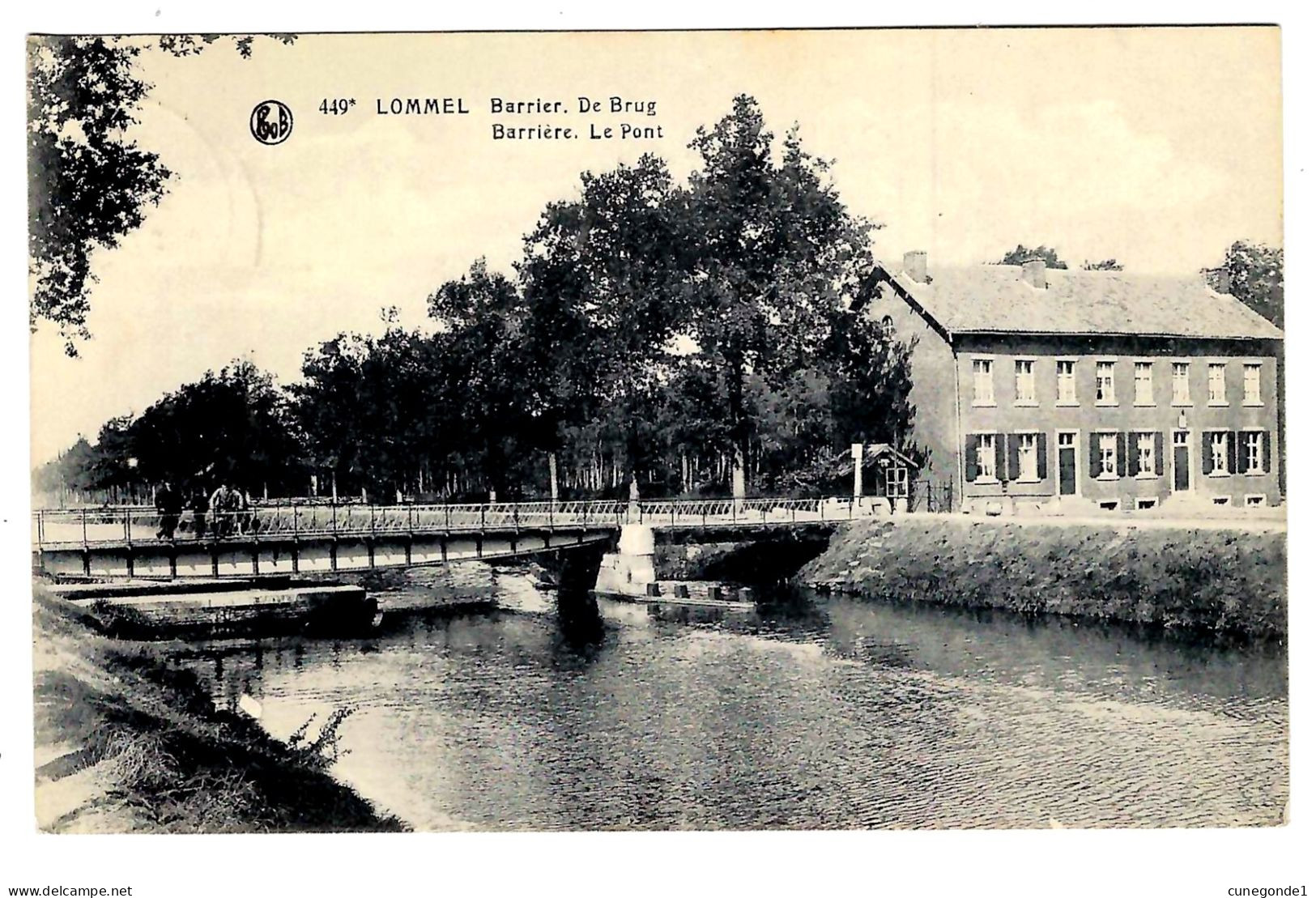 CPA P.K. LOMMEL : Barrier / Barrière De Brug / Le Pont Bob 449* - Gelopen - Drukk Van Leemput Lommel - 2 Scans - Lommel