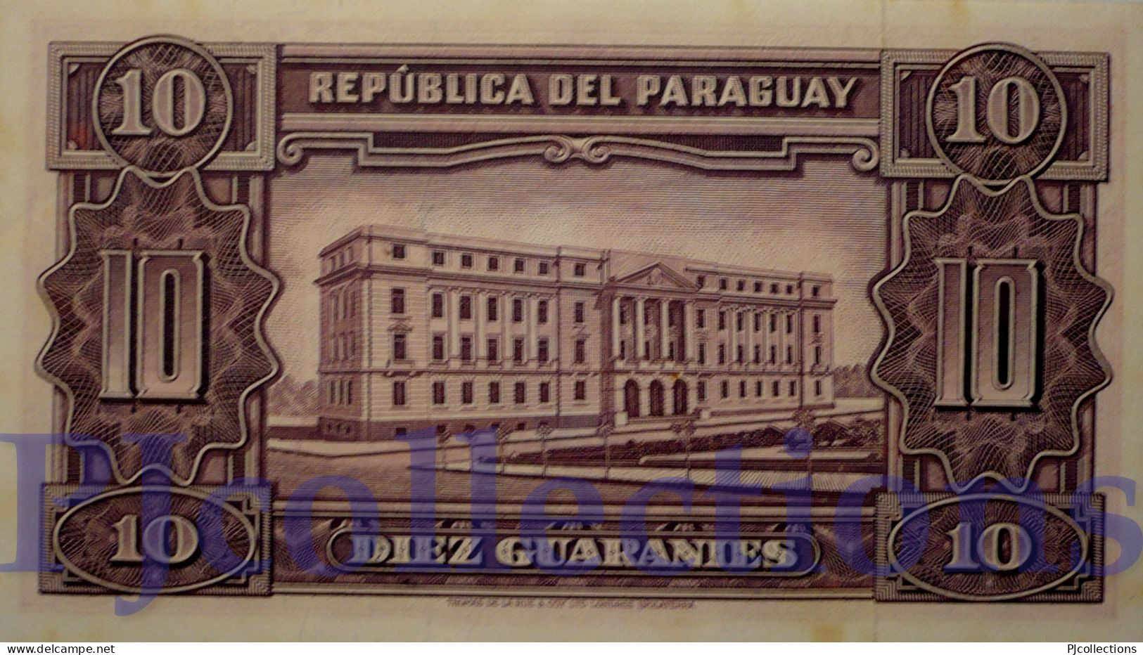 PARAGUAY 10 GUARANIES 1952 PICK 187b AUNC - Paraguay