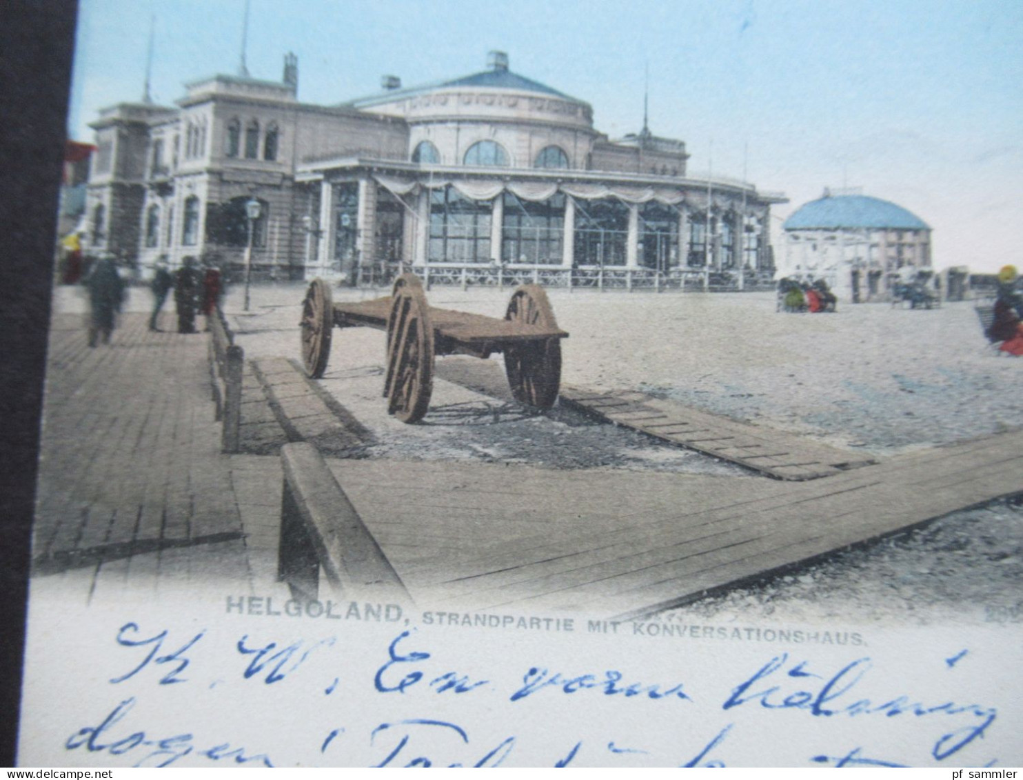 AK Um 1910 Helgoland Strandpartie Mit Konversationshaus Verwendet 1953 In Schweden!! - Helgoland