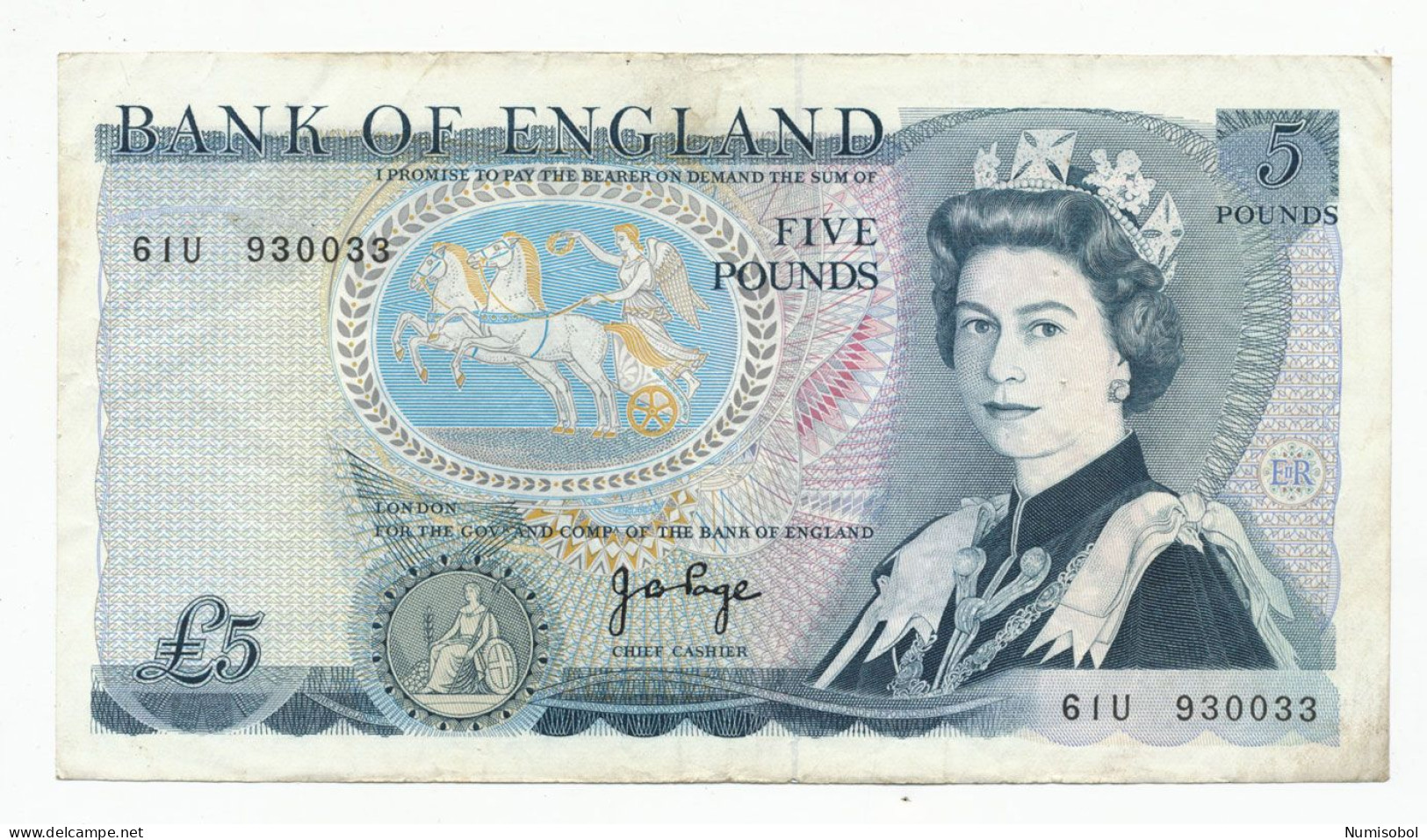 GREAT BRITAIN - 5 Pound ND (1973-80) P378b (GB023) - 5 Pounds