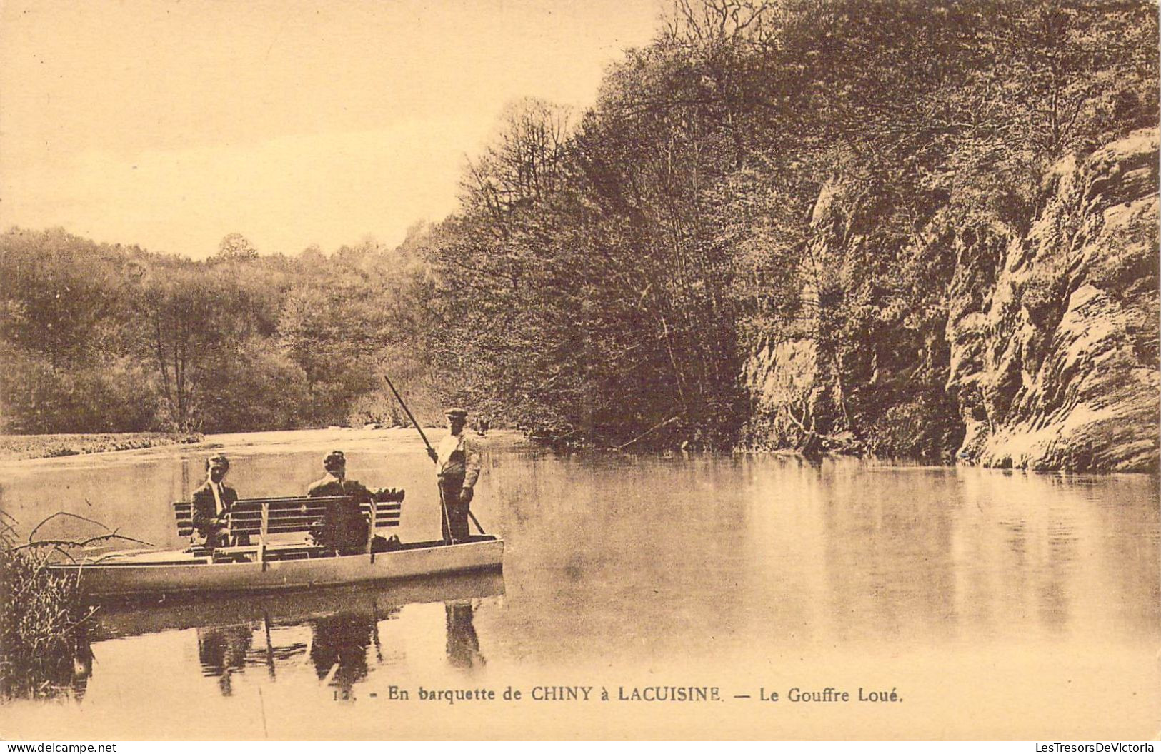 BELGIQUE - En Barquette De Chiny à Lacuisine - Le Gouffre Loué - Carte Postale Ancienne - Chiny