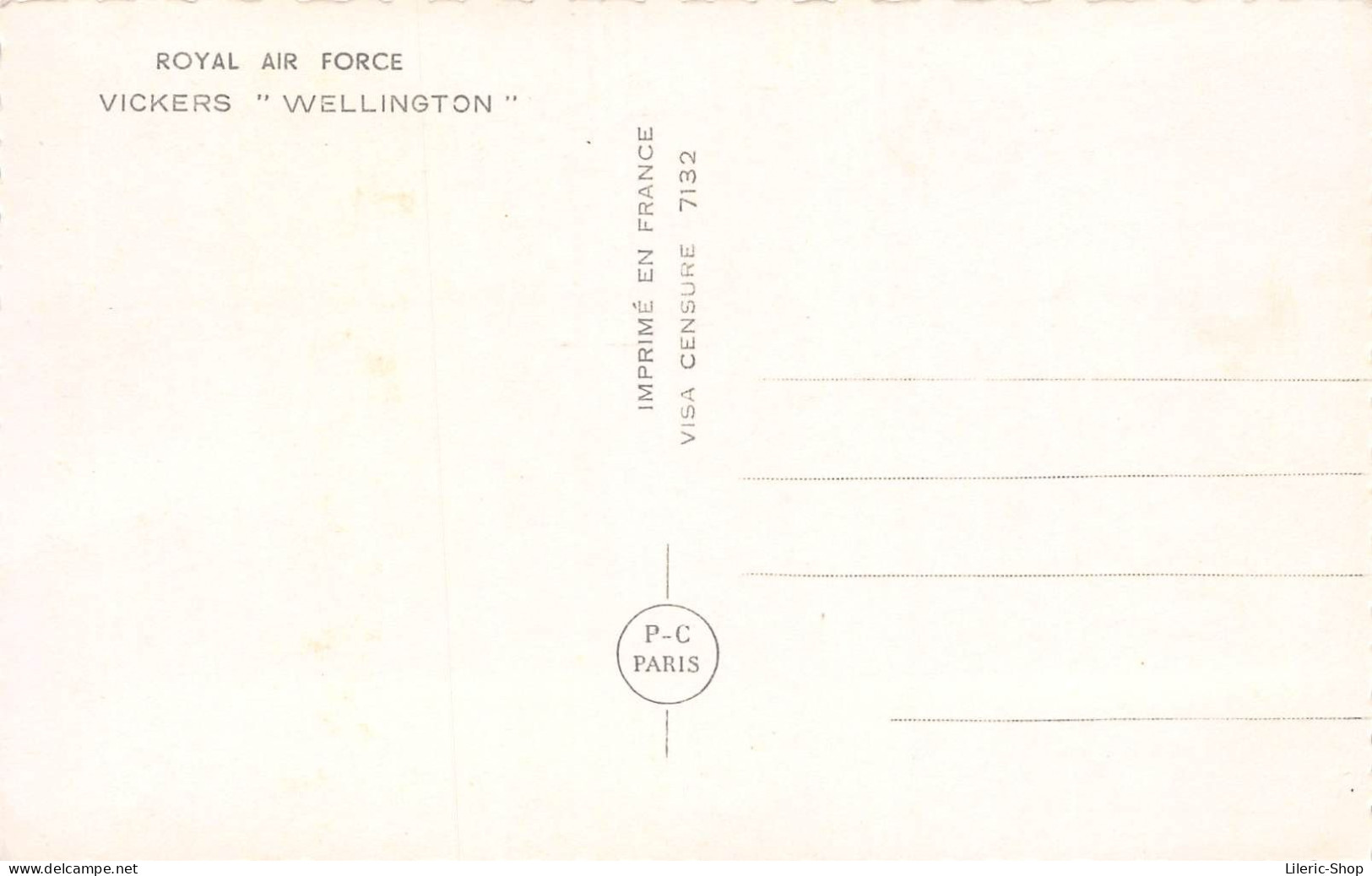 WW2 - ROYAL AIR FORCE VICKERS WELLINGTON' - 1939-1945: 2nd War