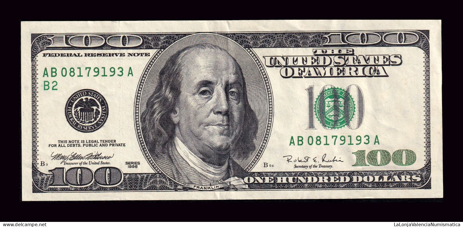 Estados Unidos De América United States Of America 100 Dollars 1996 Pick 503 New York NY Ebc Xf - New York