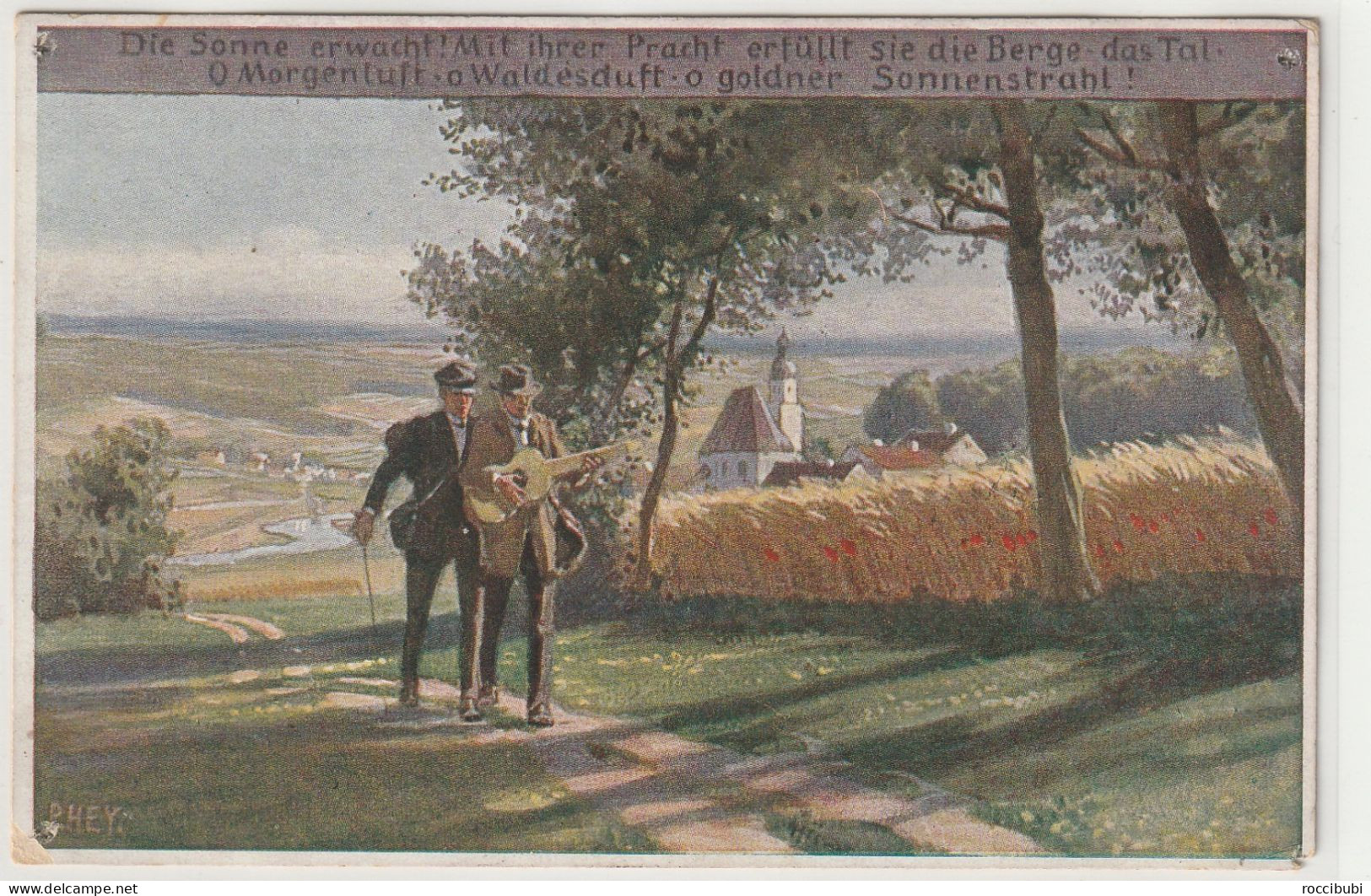 Paul Hay, Künstlerkarte, Sommer, Stempel Sonthofen 1917 - Hey, Paul