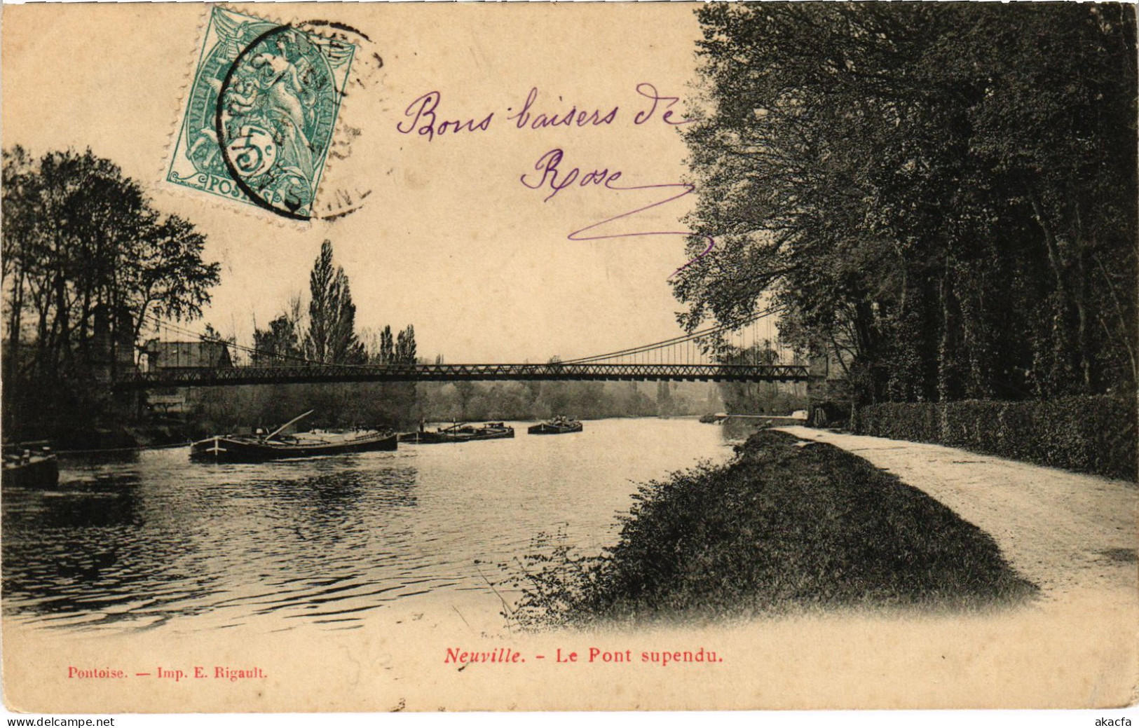 CPA Neuville Le Pont Suspendu FRANCE (1307711) - Neuville-sur-Oise