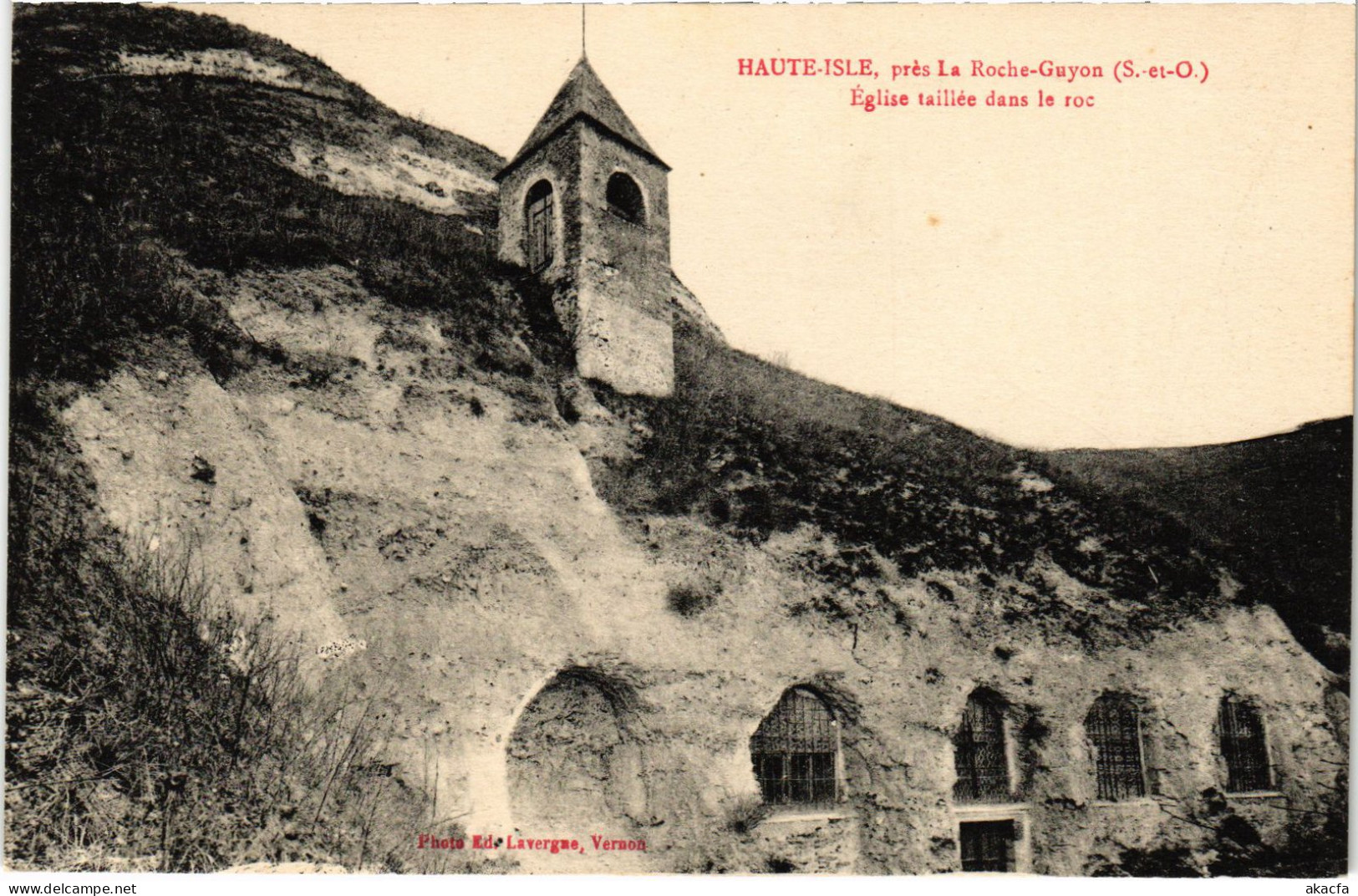 CPA Haute-Isle Eglise Taillee Dans Le Roc FRANCE (1307925) - Haute-Isle