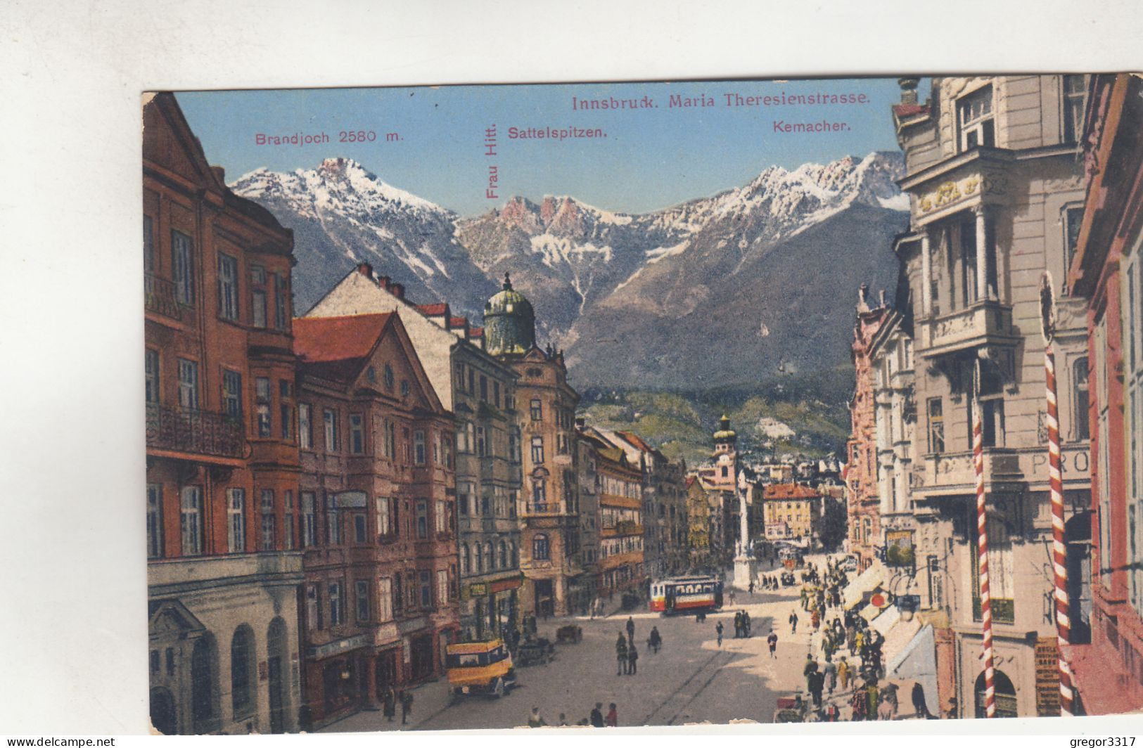 D489) INNSBRUCK - Maria Theresienstraße ... Brandjoch Sattelspitzen Kemacher U. Alte TRAMWAY Top Details 1932 - Lermoos