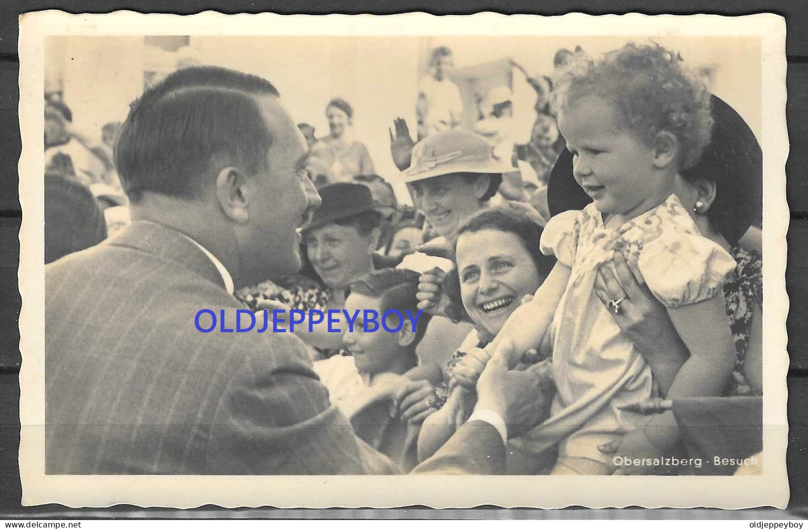 RARE NAZI Germany ADOLF HITLER WITH CHILDREN PHOTO POSTCARD RPPC By HOFFMANN OBERSALZBERG BESUCH - Guerra 1939-45