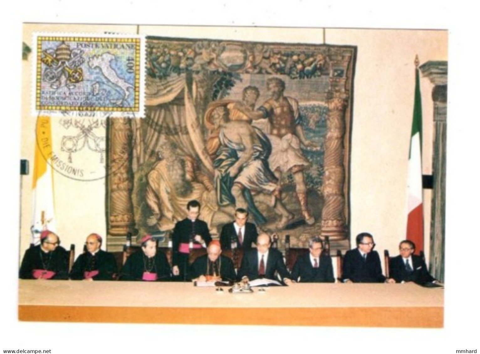 Maxicard Marke Vatikan Cerimonia Della Firma 1985 - Macchine Per Obliterare (EMA)
