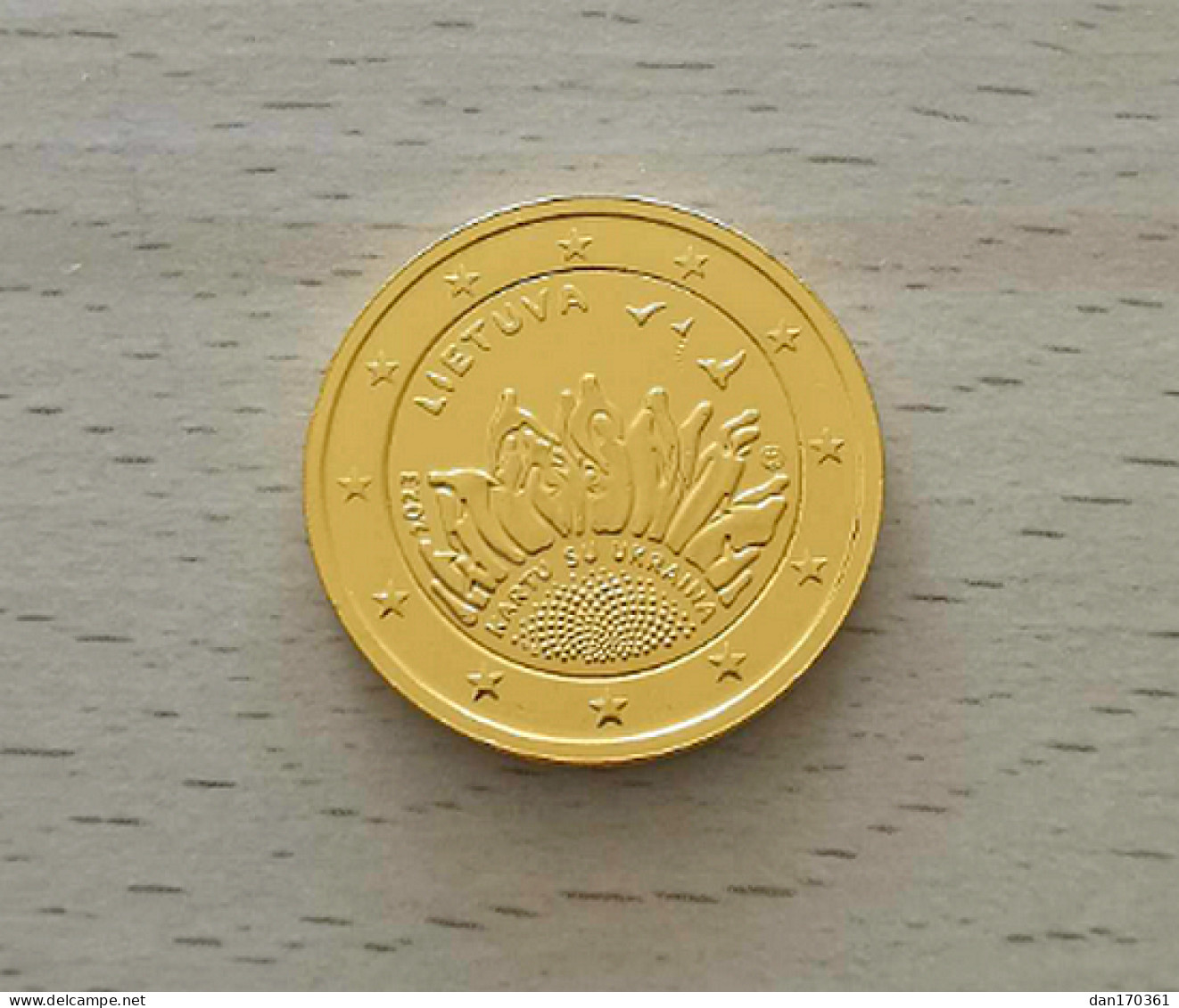 LITUANIE 2023 - UKRAINE - COINCARD - 2 EUROS COMMEMORATIVE - PLAQUE OR - VERGOLDET - Lituanie