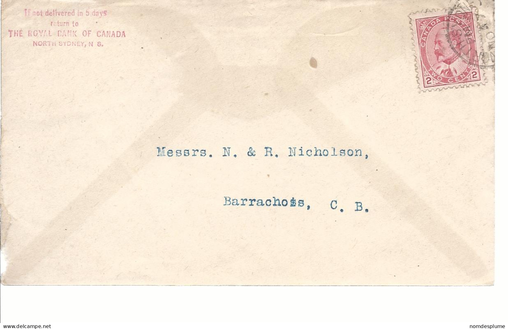 19584) Canada North Sydney  Post Mark Cancel - Briefe U. Dokumente