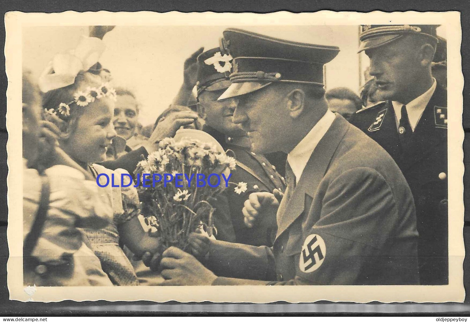 RARE NAZI Germany ADOLF HITLER WITH CHILDREN PHOTO POSTCARD RPPC By HOFFMANN - Guerra 1939-45