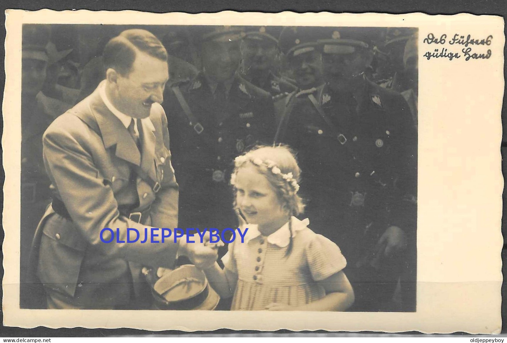 RARE NAZI Germany ADOLF HITLER WITH CHILDREN PHOTO POSTCARD RPPC By HOFFMANN PROPAGANDA - War 1939-45